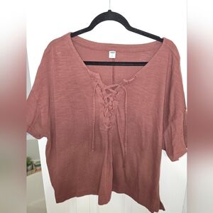 Women's Lace-Up Top in Rust by Old Navy Size XXL